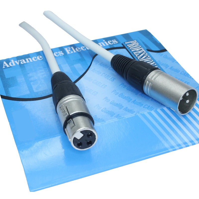 MCSPROAUDIO 15 Foot Male to Female XLR Microphone Cable (White)